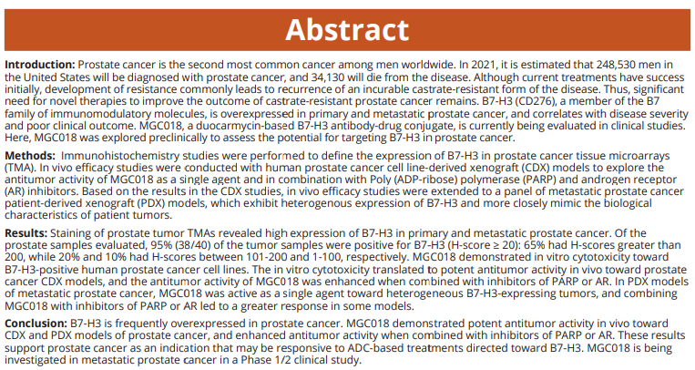 AACR 2022 poster, MacroGenics