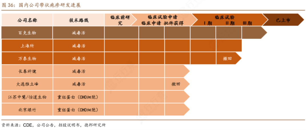 国内企业VZV疫苗研发进展