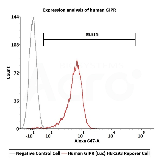 GIPR功能细胞株受体表达验证-FACS