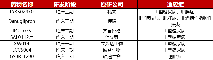 口服GLP-1R激动剂开发情况