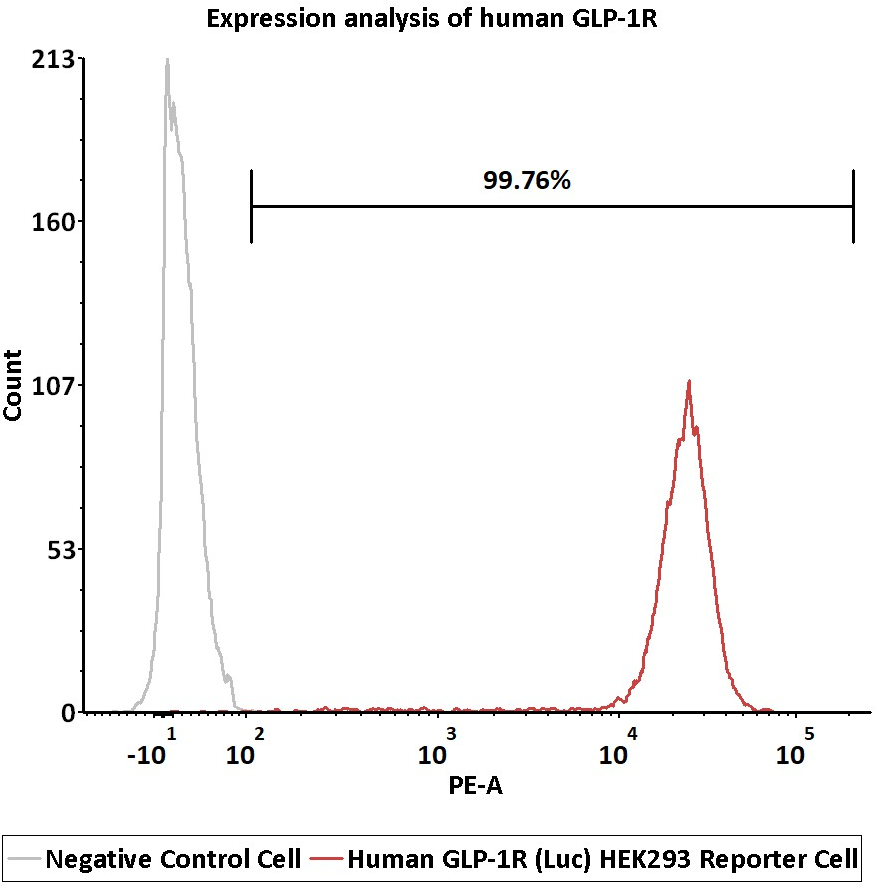 Cell surface staining was performed on Human GLP-1R 