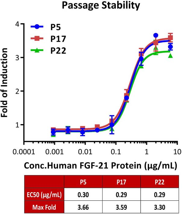 Passage stability analysis by Signaling Bioassay